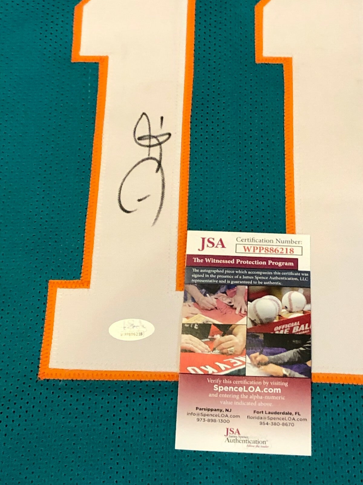 Miami Dolphins Devante Parker Autographed Signed Jersey Jsa  Coa