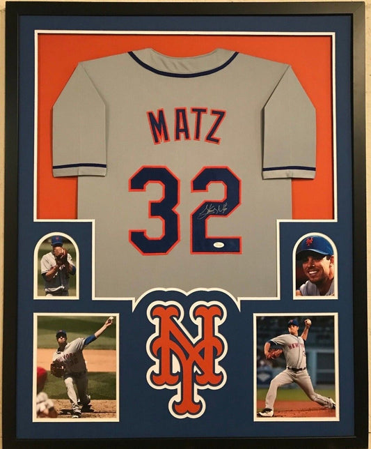 MVP Authentics Framed Steven Matz Autographed Signed N.Y. Mets Jersey Jsa Coa 405 sports jersey framing , jersey framing