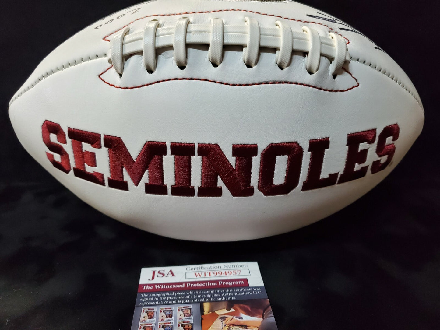 Florida State Seminoles Sebastian Janikowski Autographed Logo Football Jsa Coa