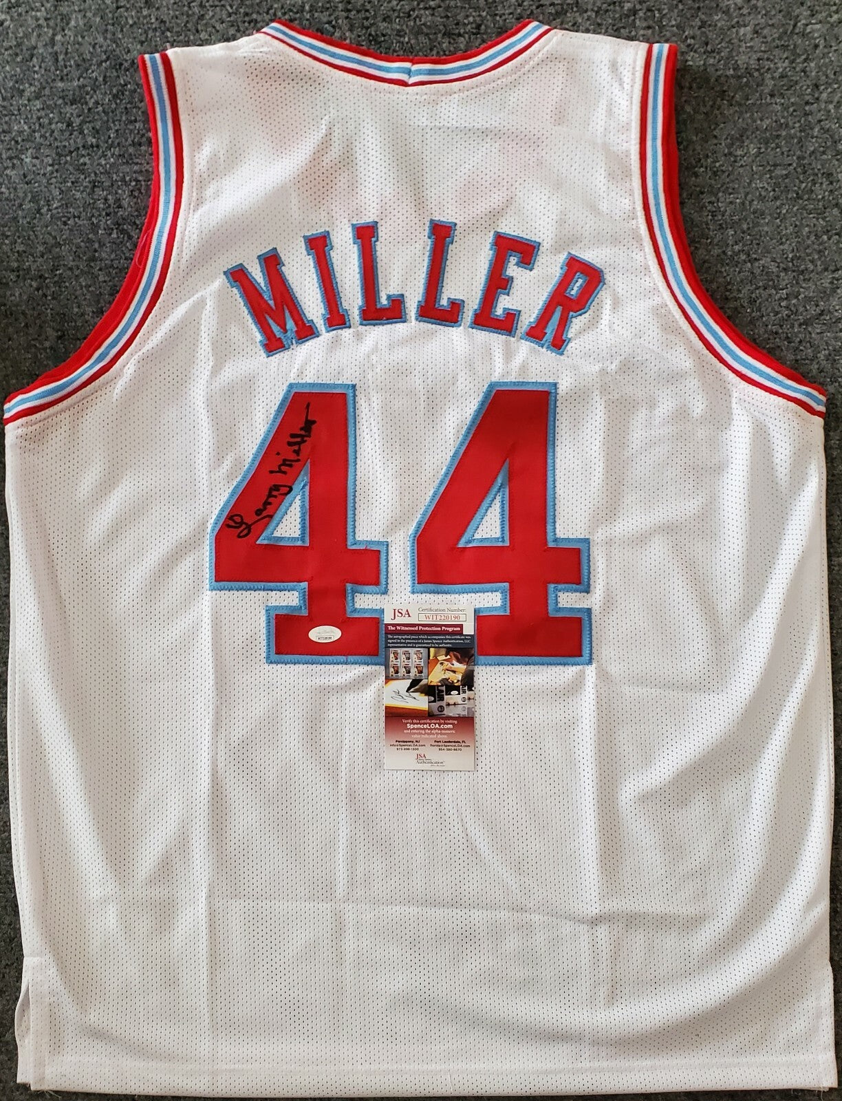 Carolina Cougars Larry Miller Autographed Signed Aba Jersey Jsa Coa
