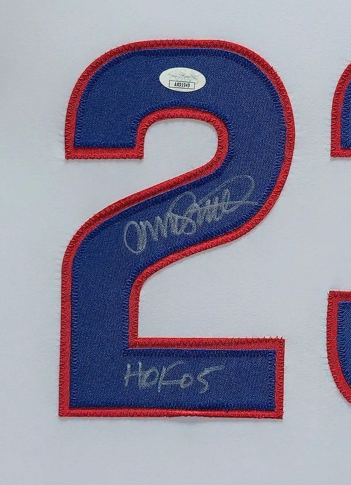 Framed Chicago Cubs Ryne Sandberg Autographed Inscribed Jersey Jsa Coa