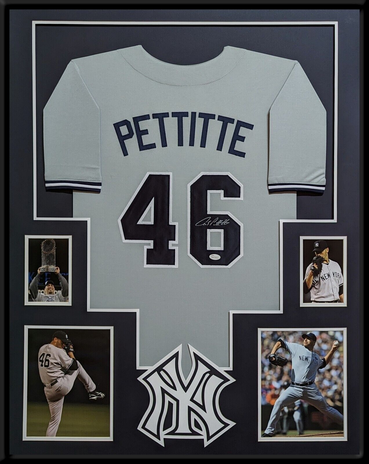 MVP Authentics Framed New York Yankees Andy Pettitte Autographed Signed Jersey Jsa Coa 810 sports jersey framing , jersey framing