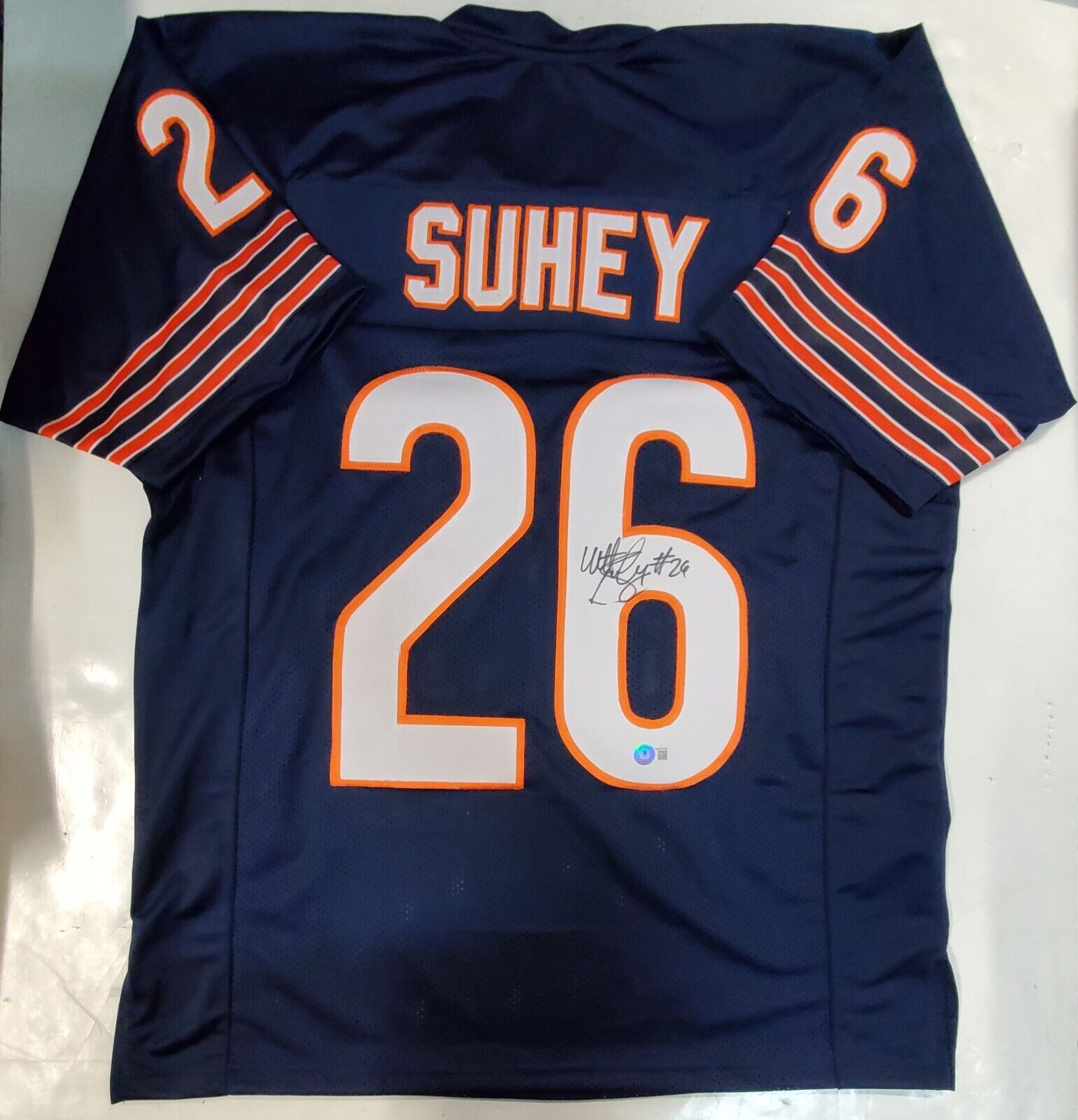 MVP Authentics Chicago Bears Matt Suhey Autographed Signed Jersey Beckett Holo 134.10 sports jersey framing , jersey framing