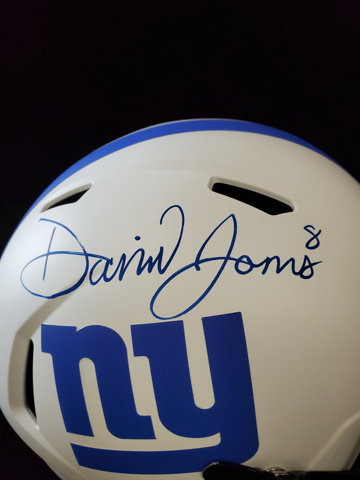 N.Y. Giants Daniel Jones Signed Full Size Speed Lunar Replica Helmet Bas Holo
