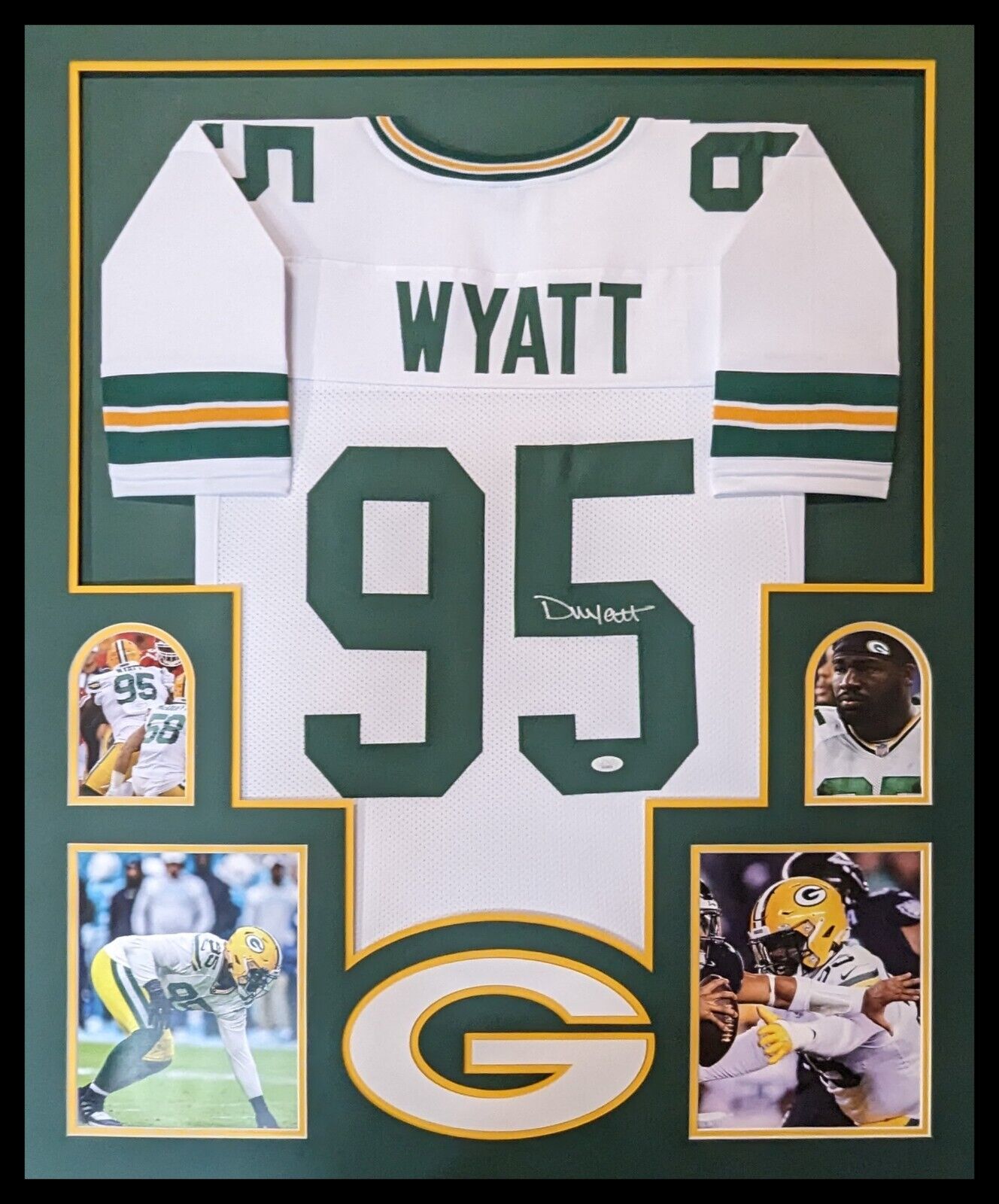 MVP Authentics Framed Green Bay Packers Devonte Wyatt Autographed Signed Jersey Jsa Coa 450 sports jersey framing , jersey framing