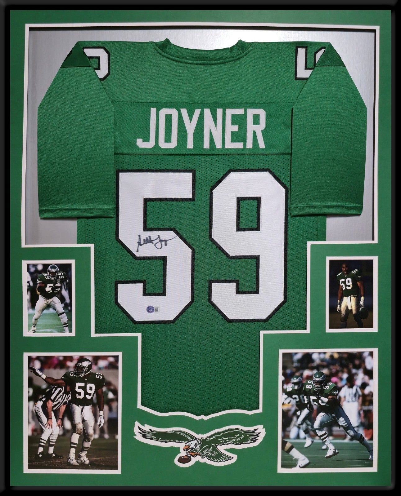Framed Philadelphia Eagles Seth Joyner Autographed Signed Jersey Beckett  Holo