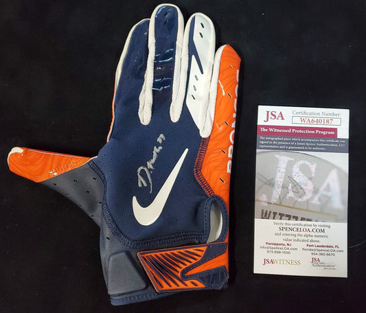Denver Broncos Damarri Mathis Autographed Signed Glove Jsa Coa