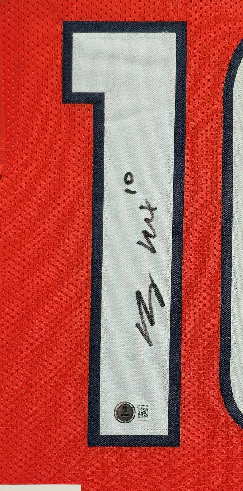 Framed Denver Broncos Bo Nix Autographed Signed Jersey Beckett Hologram