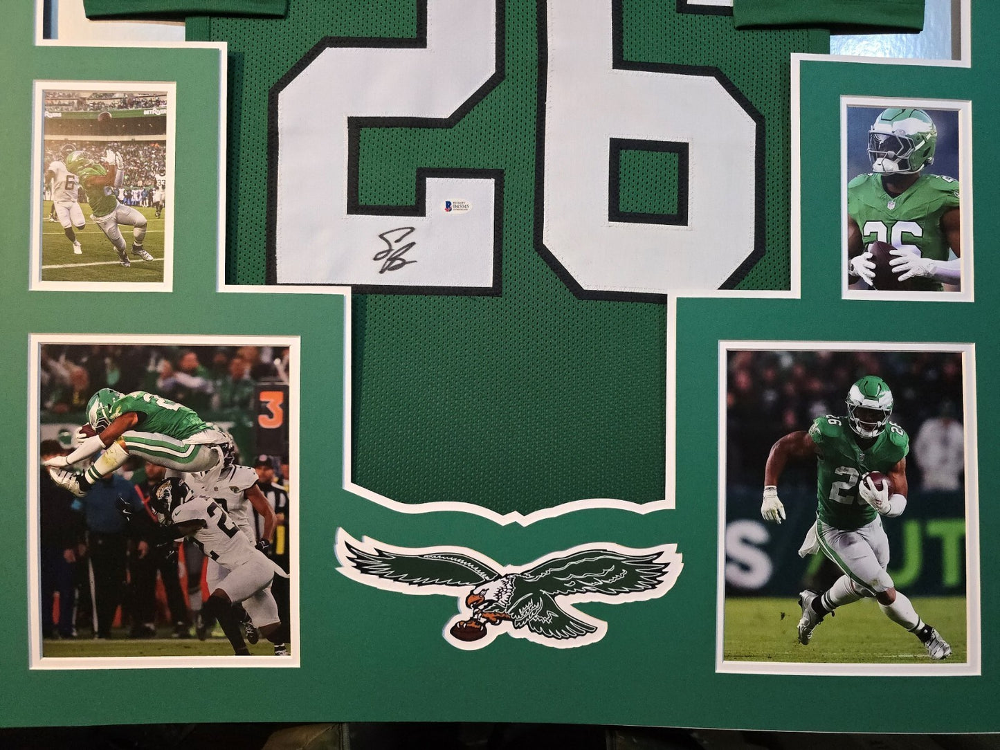 Framed Philadelphia Eagles Saquon Barkley Autographed Jersey Beckett Coa