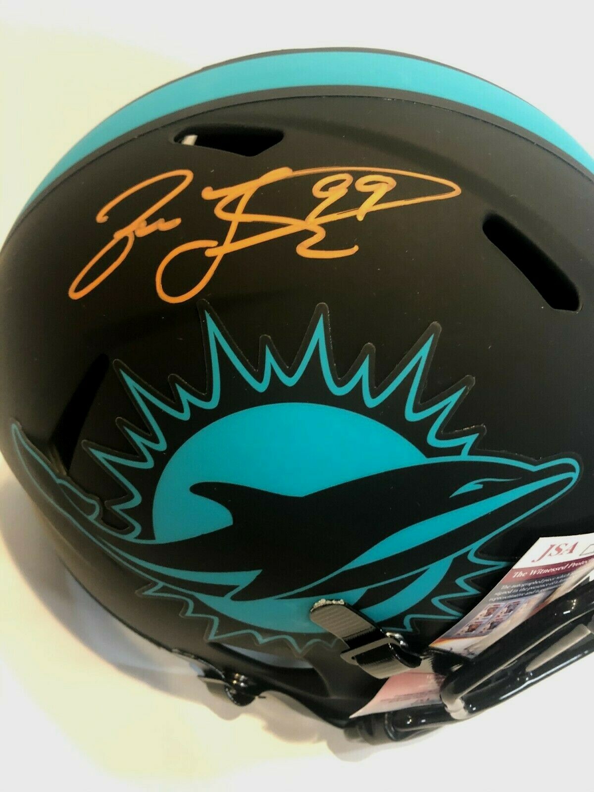Jason Taylor Signed Miami Dolphins Full Size Eclipse Replica Helmet Jsa Coa