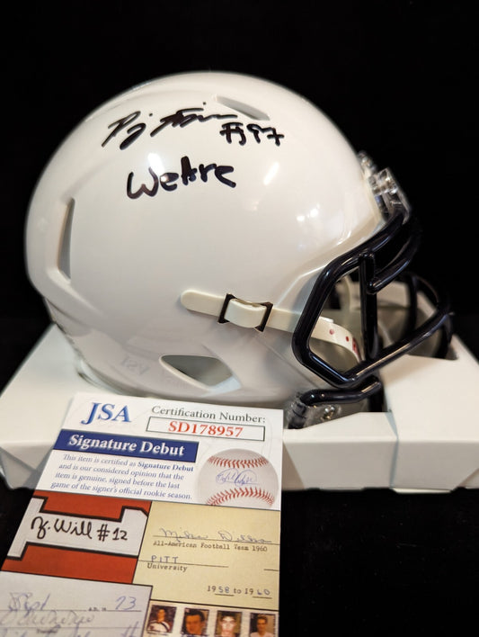 Penn State Nittany Lions Pj Mustipher Autographed Signed Mini Helmet Jsa Coa