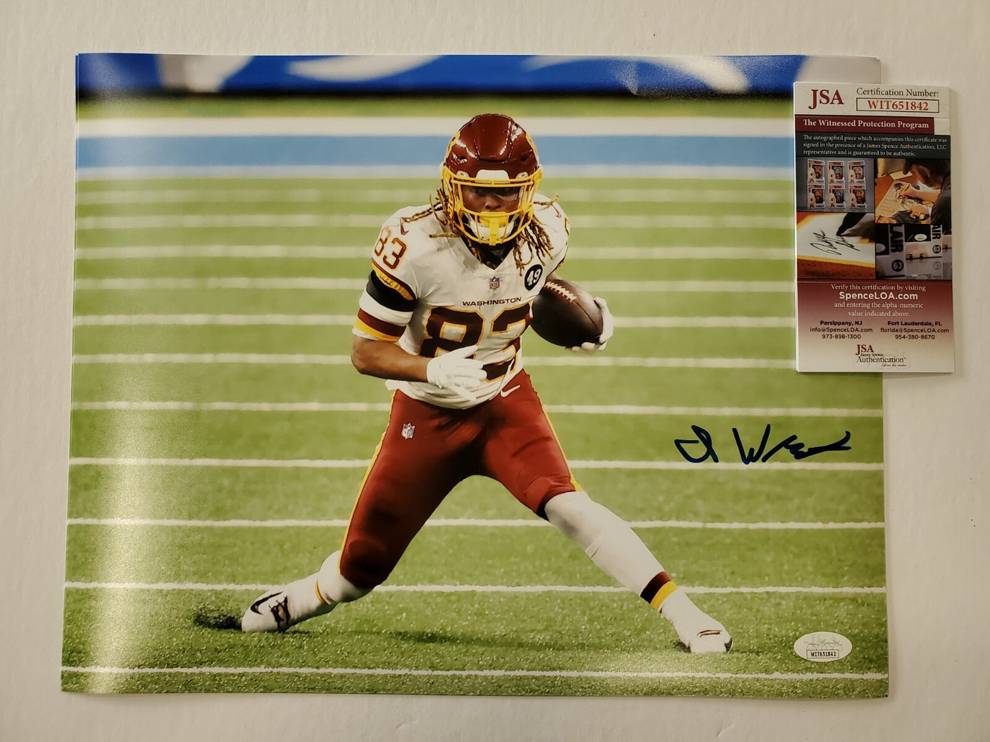 Washington Football Team Isaiah Wright Autographed 11X14 Photo Jsa Coa