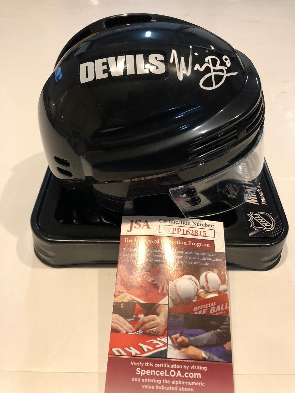Will Butcher Autographed Signed New Jersey Devils Mini Helmet Jsa Coa