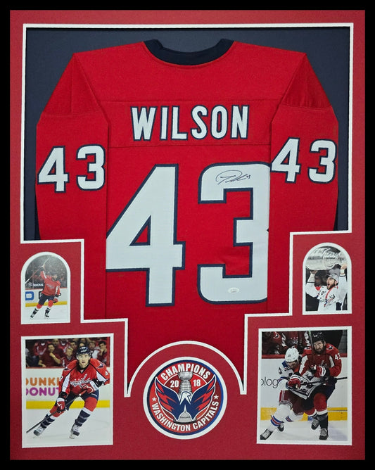 Framed Tom Wilson Washington Capitals Autographed Signed Jersey Jsa Coa