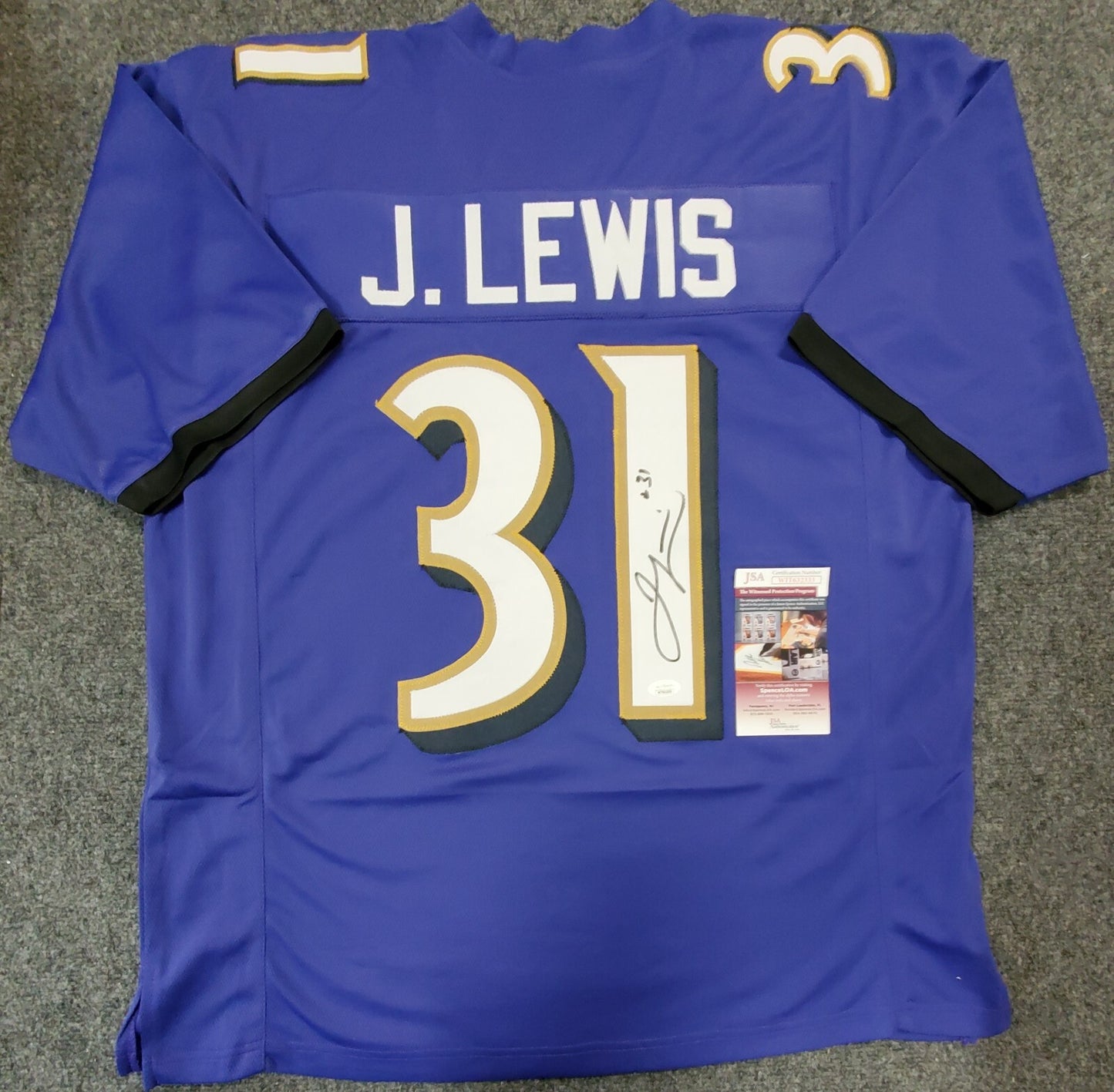 Baltimore Ravens Jamal Lewis Autographed Signed Jersey Jsa Coa