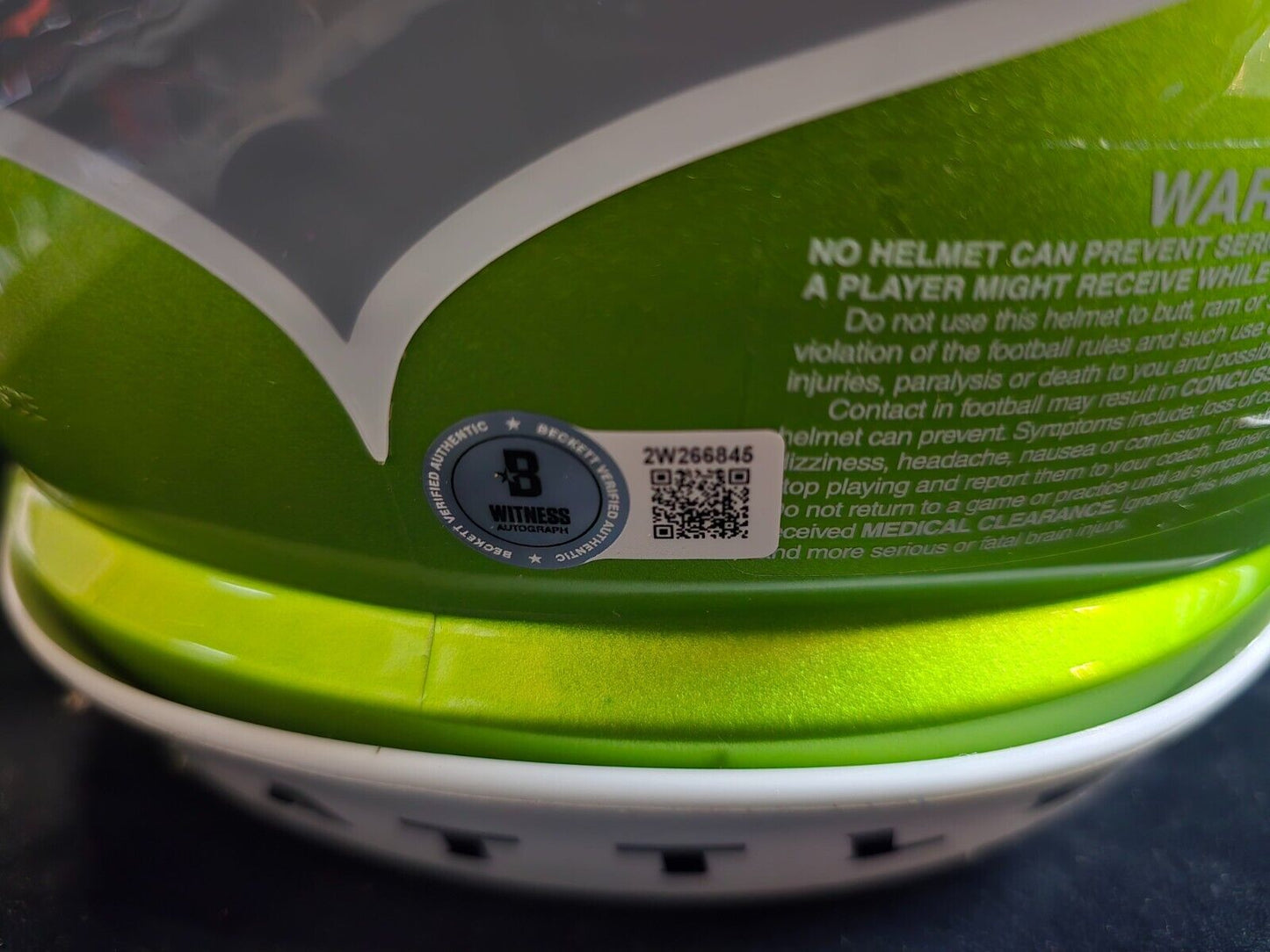 Seattle Seahawks Devon Witherspoon Signed Full Size Flash Authentic Helmet Bas