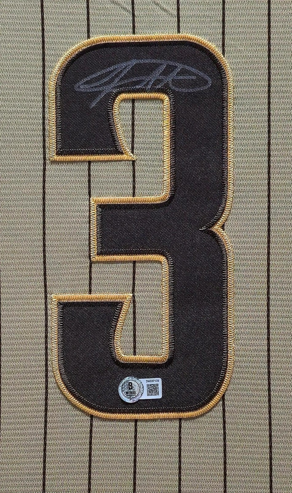 Framed San Diego Padres Jackson Merrill Autographed Signed Jersey Beckett Holo