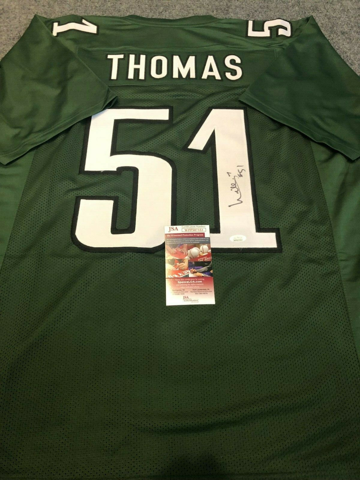 Philadelphia Eagles Willie Thomas Autographed Signed Jersey Jsa  Coa