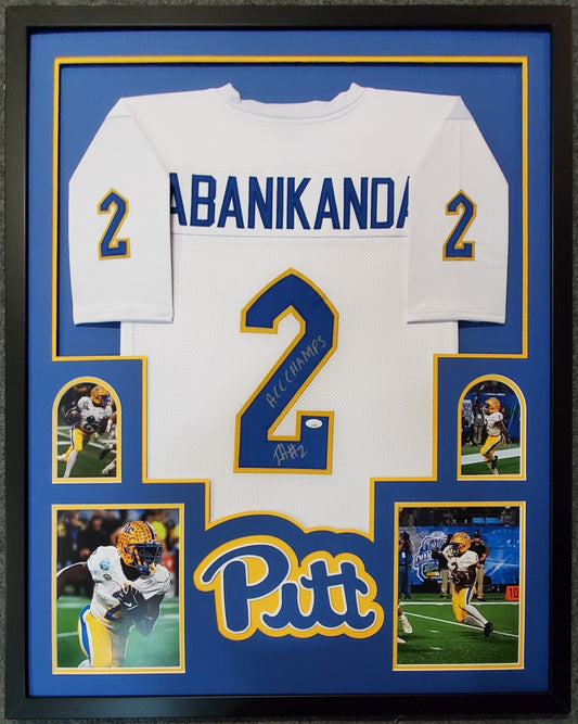 Framed Pitt Panthers Israel "Izzy" Abanikanda Signed Inscribed Jersey Jsa Coa