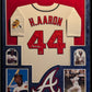 Suede Framed Atlanta Braves Hank Aaron Autographed Jersey Steiner Sports Holo