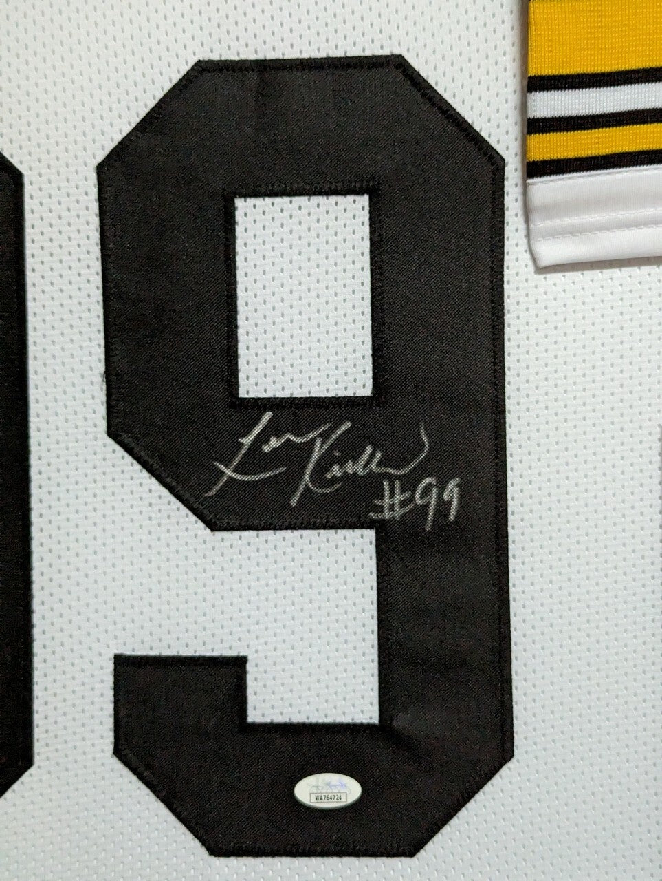Framed Pittsburgh Steelers Levon Kirkland Autographed Signed Jersey Jsa Coa