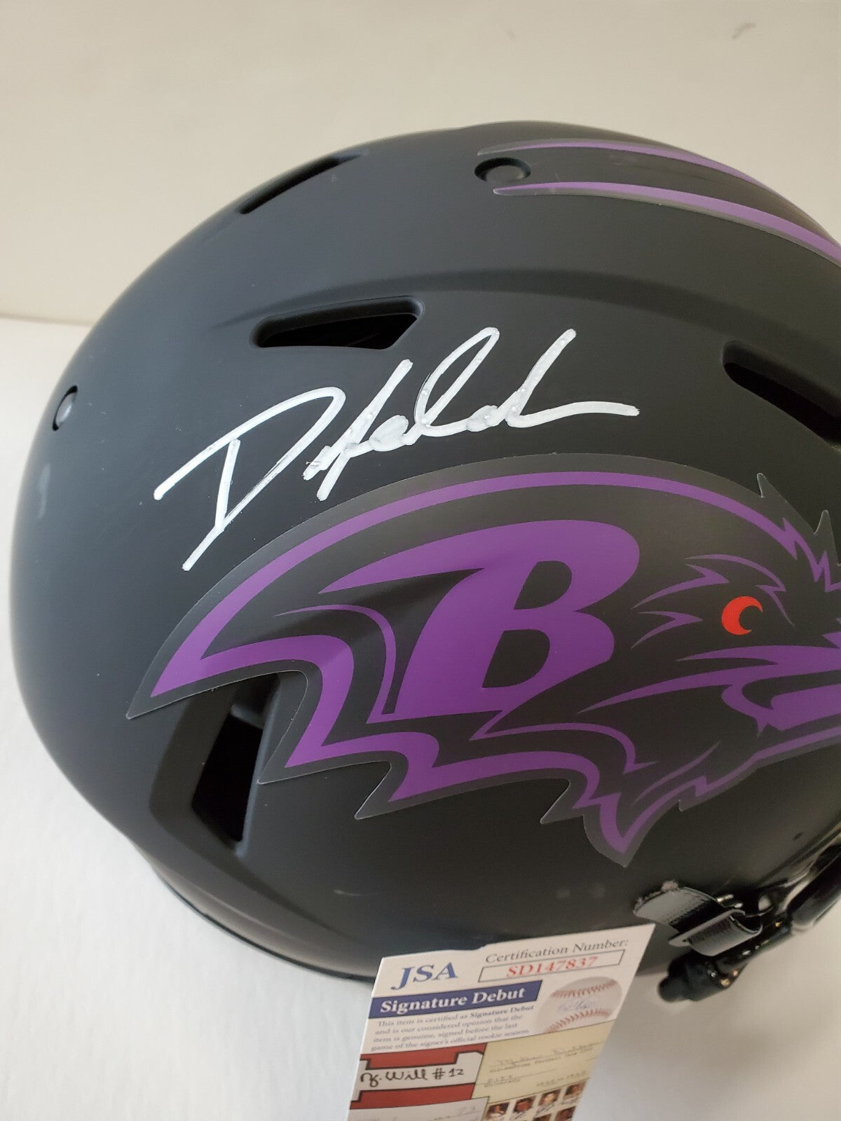 Baltimore Ravens Odafe Oweh Signed Full Size Eclipse Authentic Helmet Jsa Coa