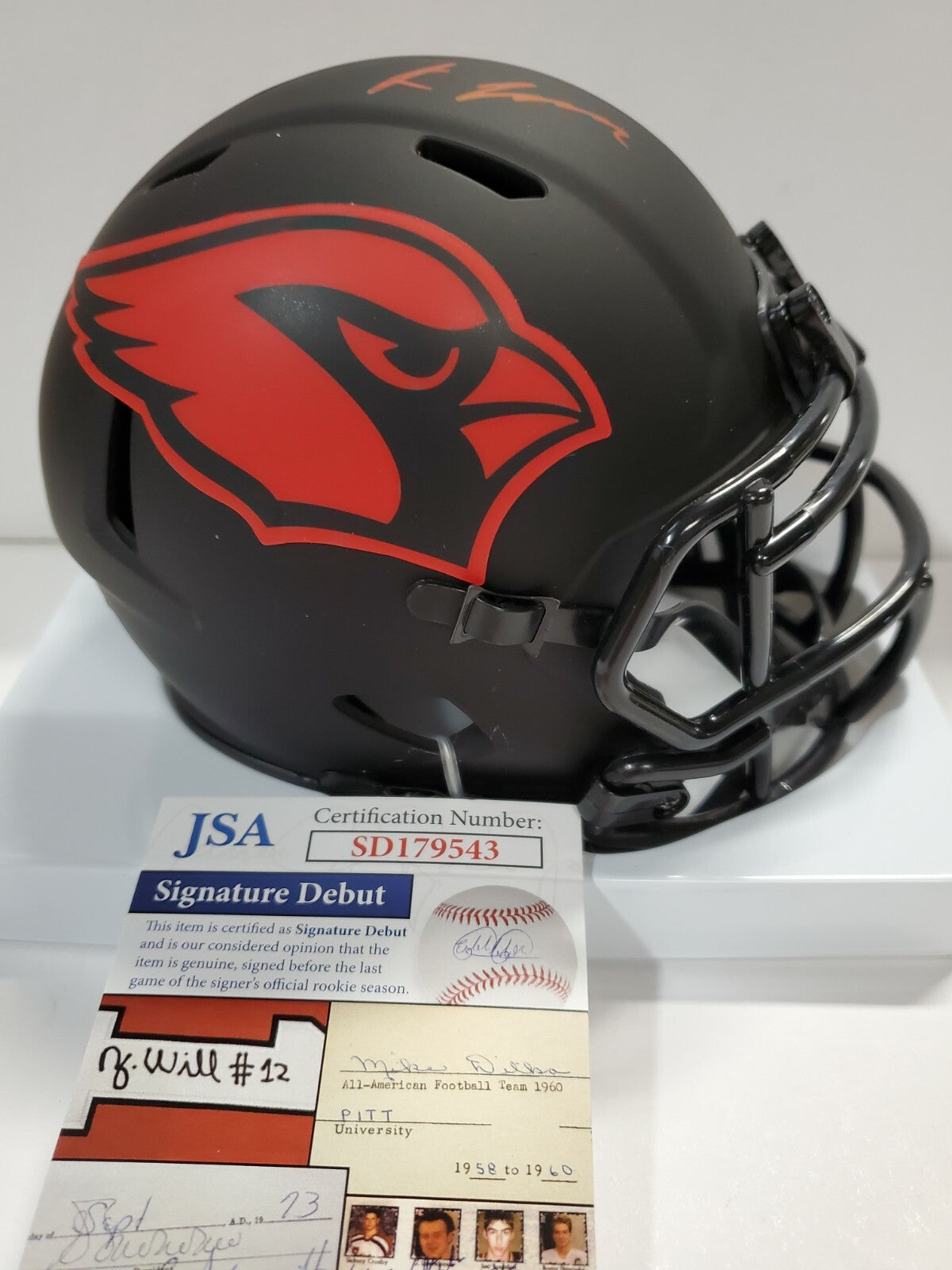 Arizona Cardinals Rondale Moore Autographed Eclipse Mini Helmet Jsa Coa
