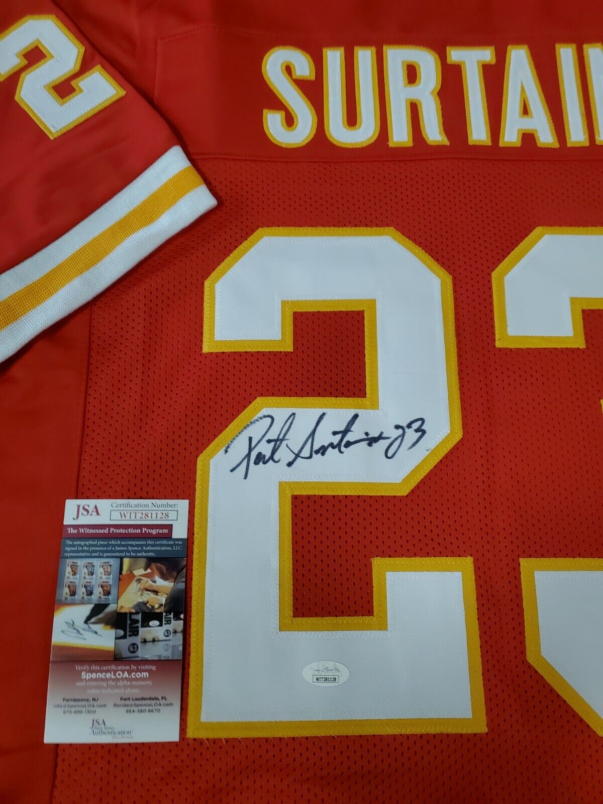 MVP Authentics K.C. Chiefs Patrick Surtain Autographed Signed Jersey Jsa  Coa 98.10 sports jersey framing , jersey framing