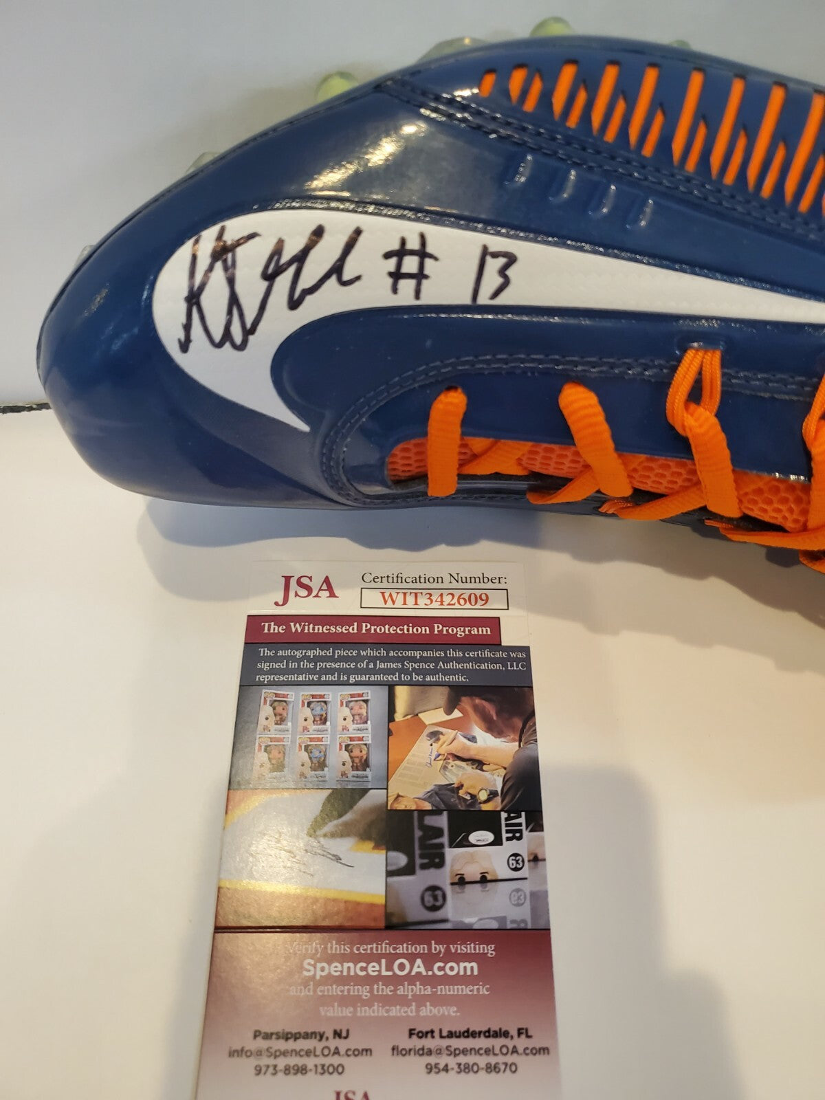 Denver Broncos Kj Hamler Autographed Signed Nike Cleat Jsa Coa