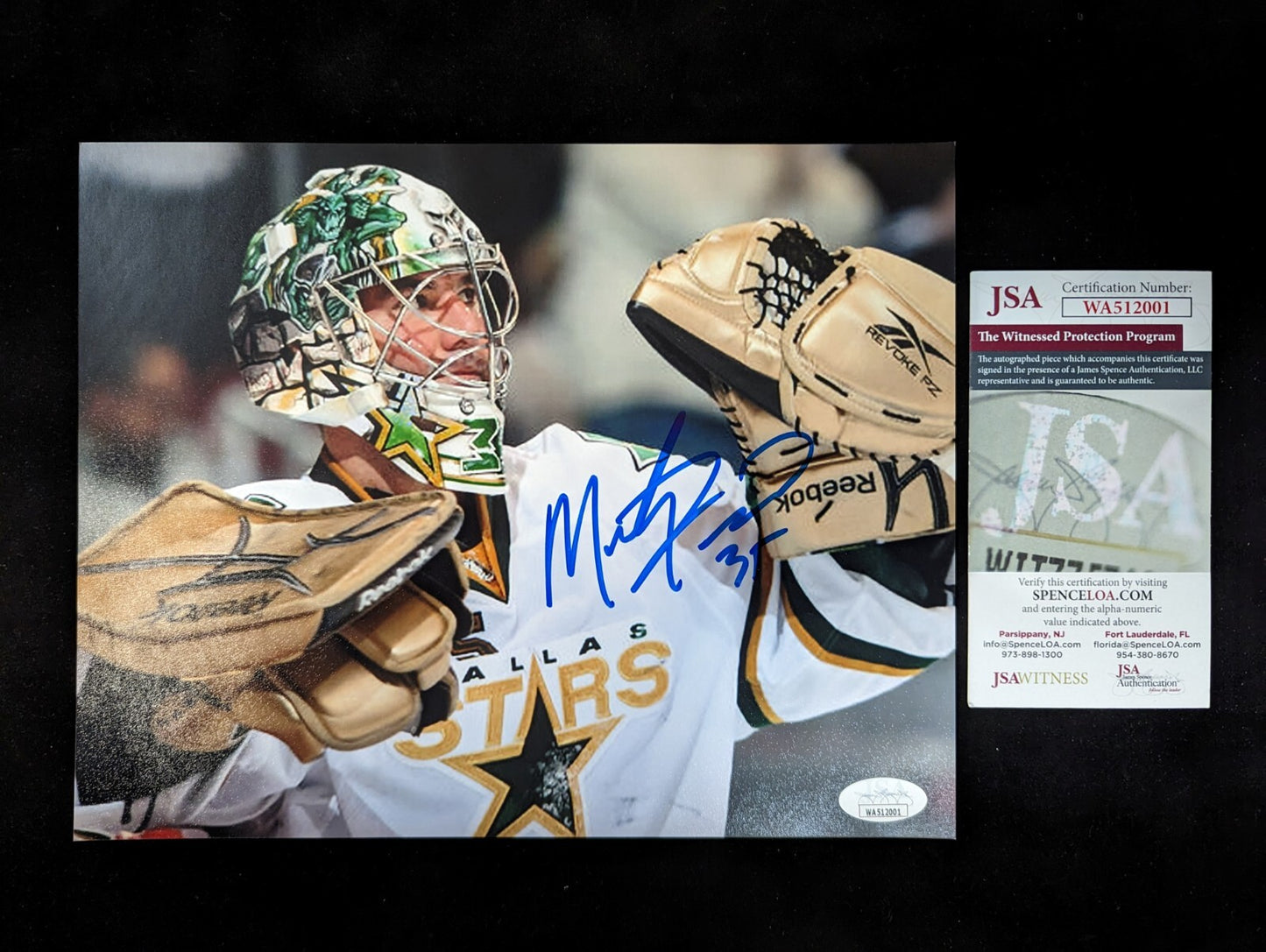 Dallas Stars Marty Turco Autographed Signed 8X10 Photo Jsa Coa