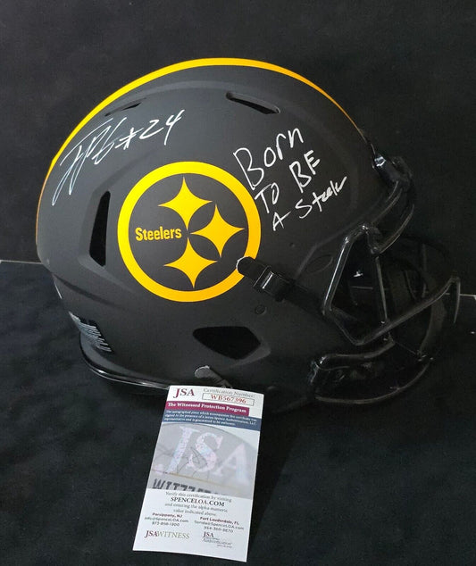 Pittsburgh Steelers Joey Porter Jr Signed Full Size Eclipse Authentic Helmet Jsa