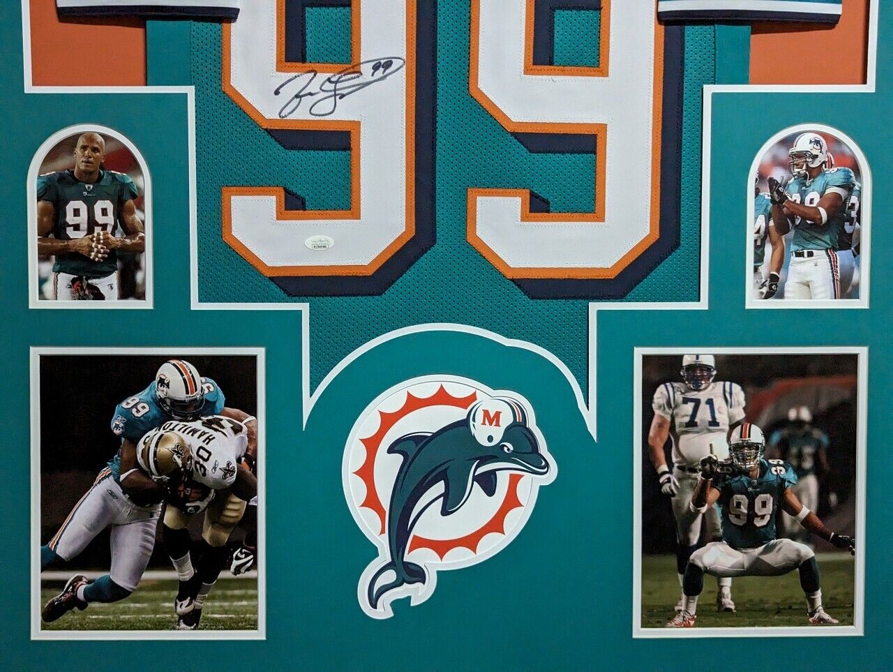 MVP Authentics Framed Miami Dolphins Jason Taylor Autographed Signed Jersey Jsa Coa 540 sports jersey framing , jersey framing