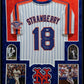 Suede Framed N.Y. Mets Darryl Strawberry Autographed Inscribed Jersey Jsa Coa