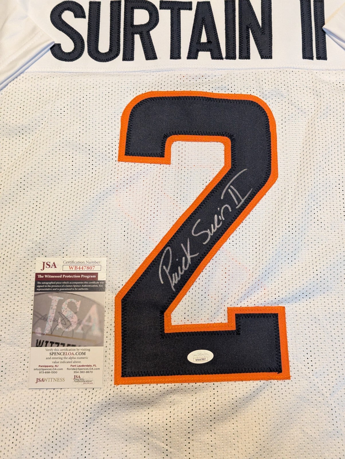Denver Broncos Patrick Surtain Ii Autographed Signed 2024 Jersey Jsa Coa