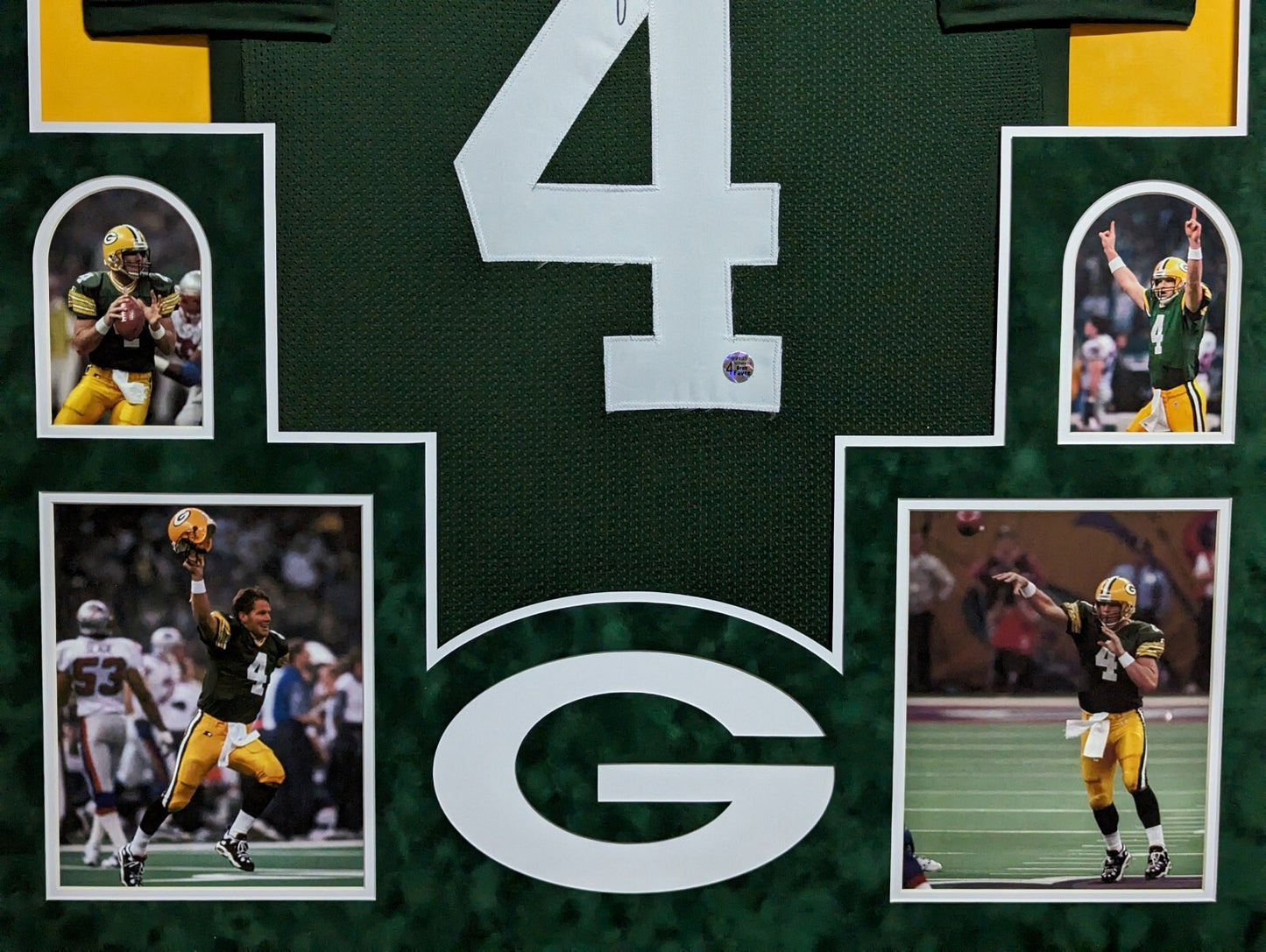 Suede Framed Green Bay Packers Brett Favre Autographed Signed Jersey Favre Holo
