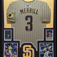 Framed San Diego Padres Jackson Merrill Autographed Signed Jersey Beckett Holo