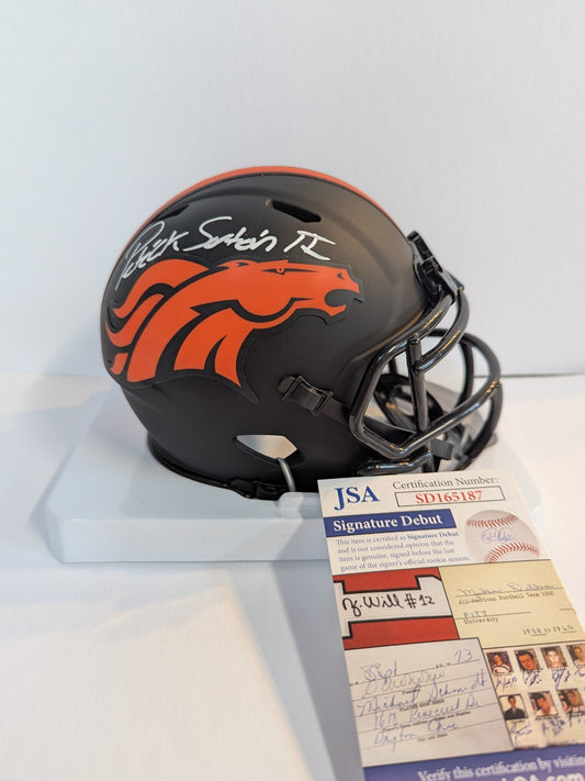 Denver Broncos Patrick Surtain Ii Signed Eclipse White Sig Mini Helmet Jsa Coa