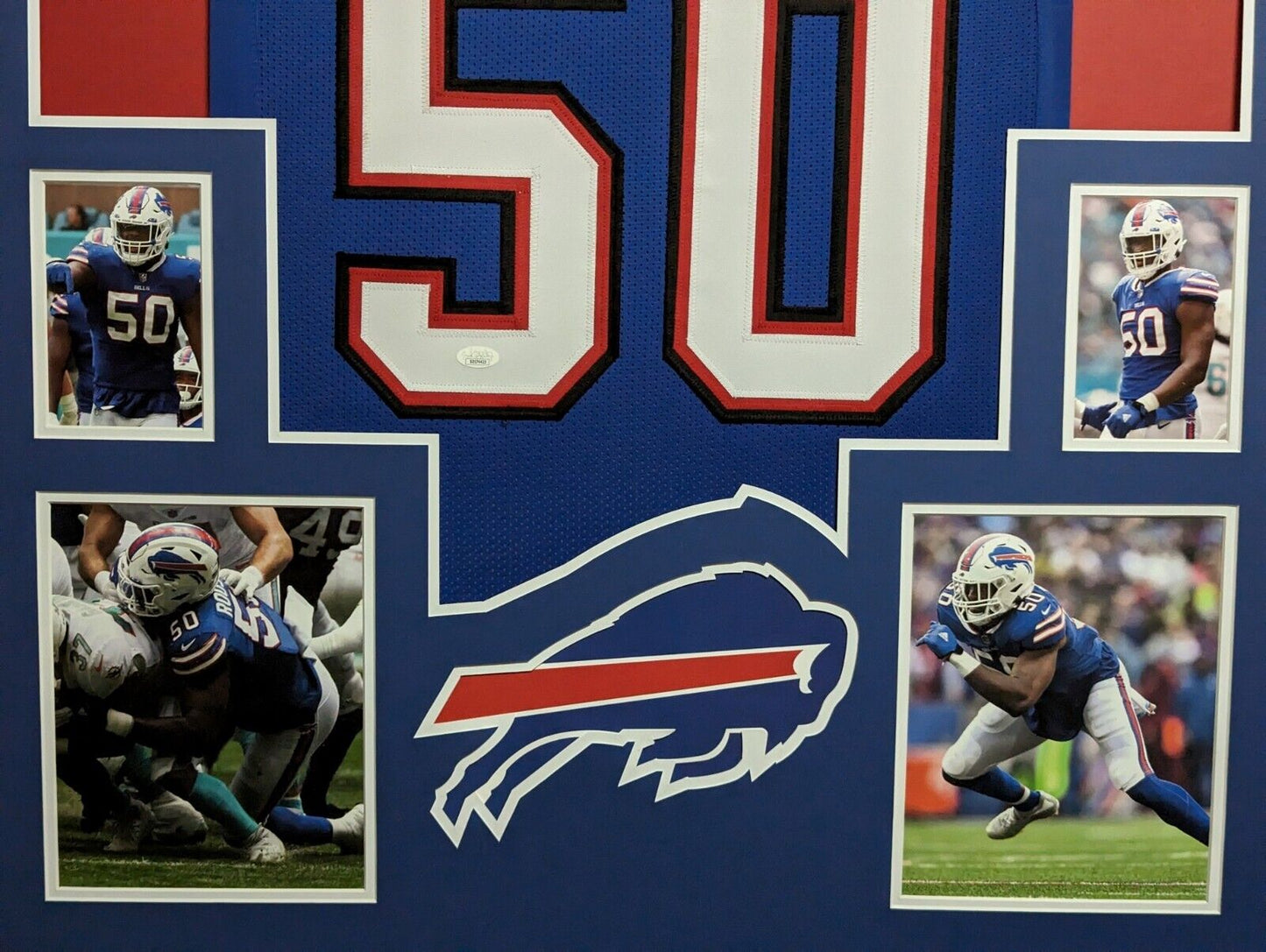 MVP Authentics Framed Buffalo Bills Greg Rousseau Autographed Signed Jersey Jsa Coa 495 sports jersey framing , jersey framing