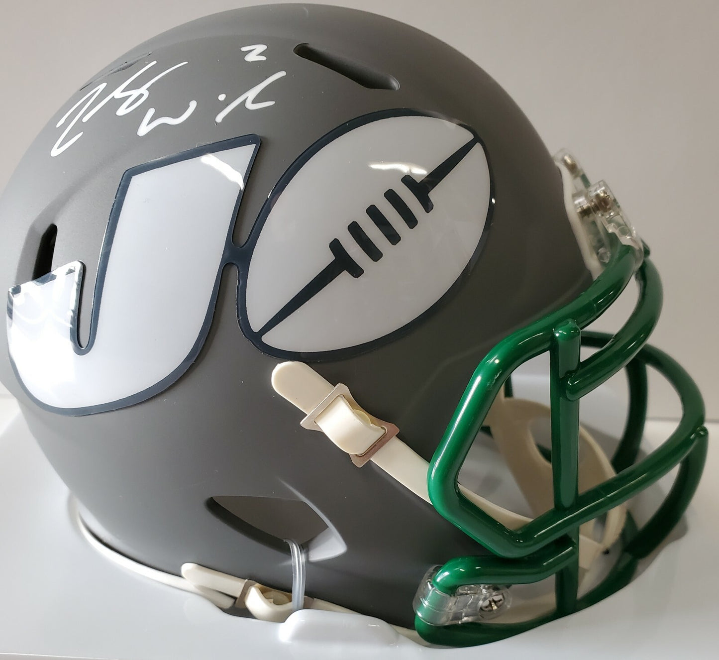 N.Y. Jets Zach Wilson Autographed Signed Amp Alternate Mini Helmet Beckett Holo