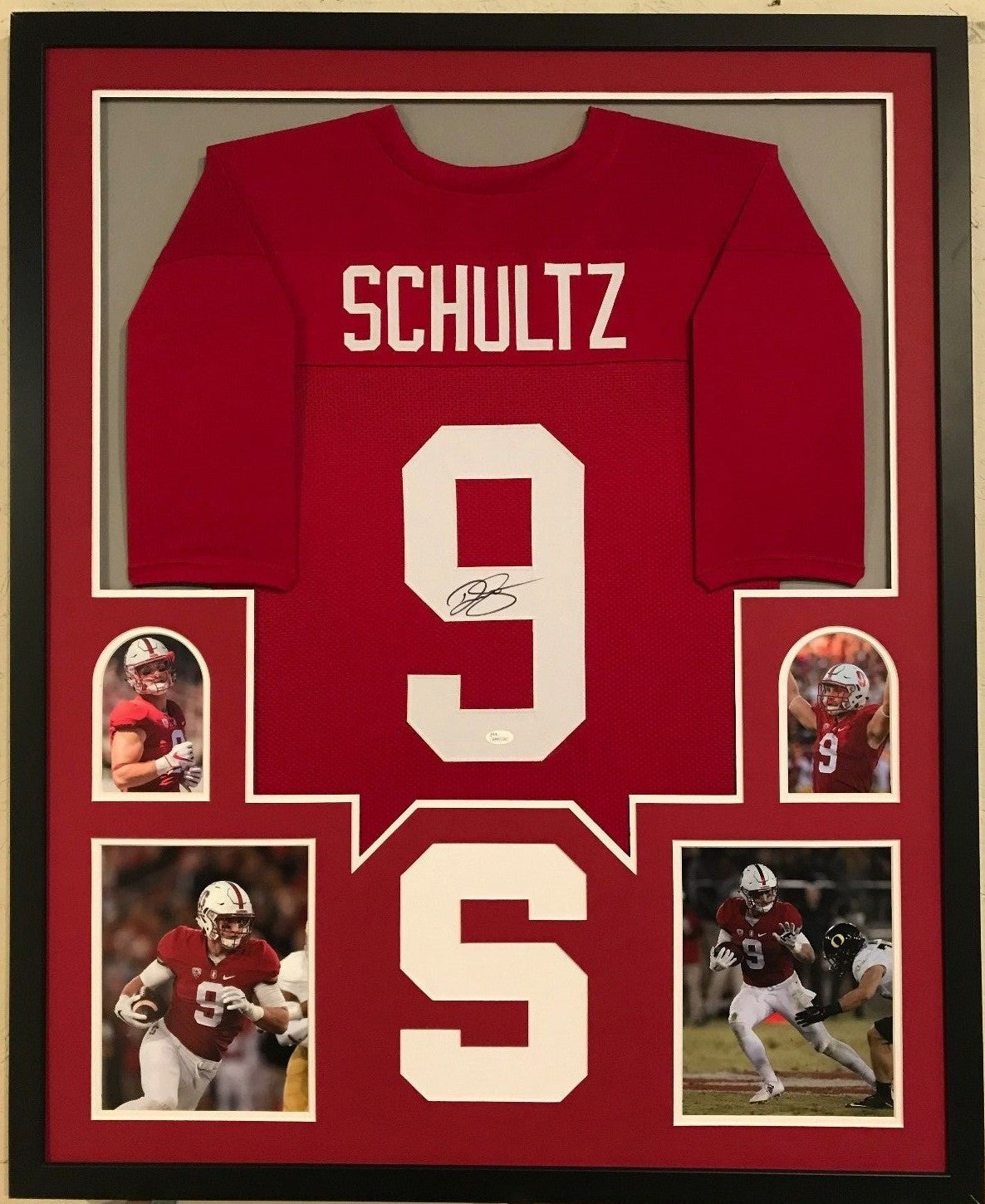Framed Dalton Schultz Autographed Signed Stanford Cardinals Jersey Jsa Coa