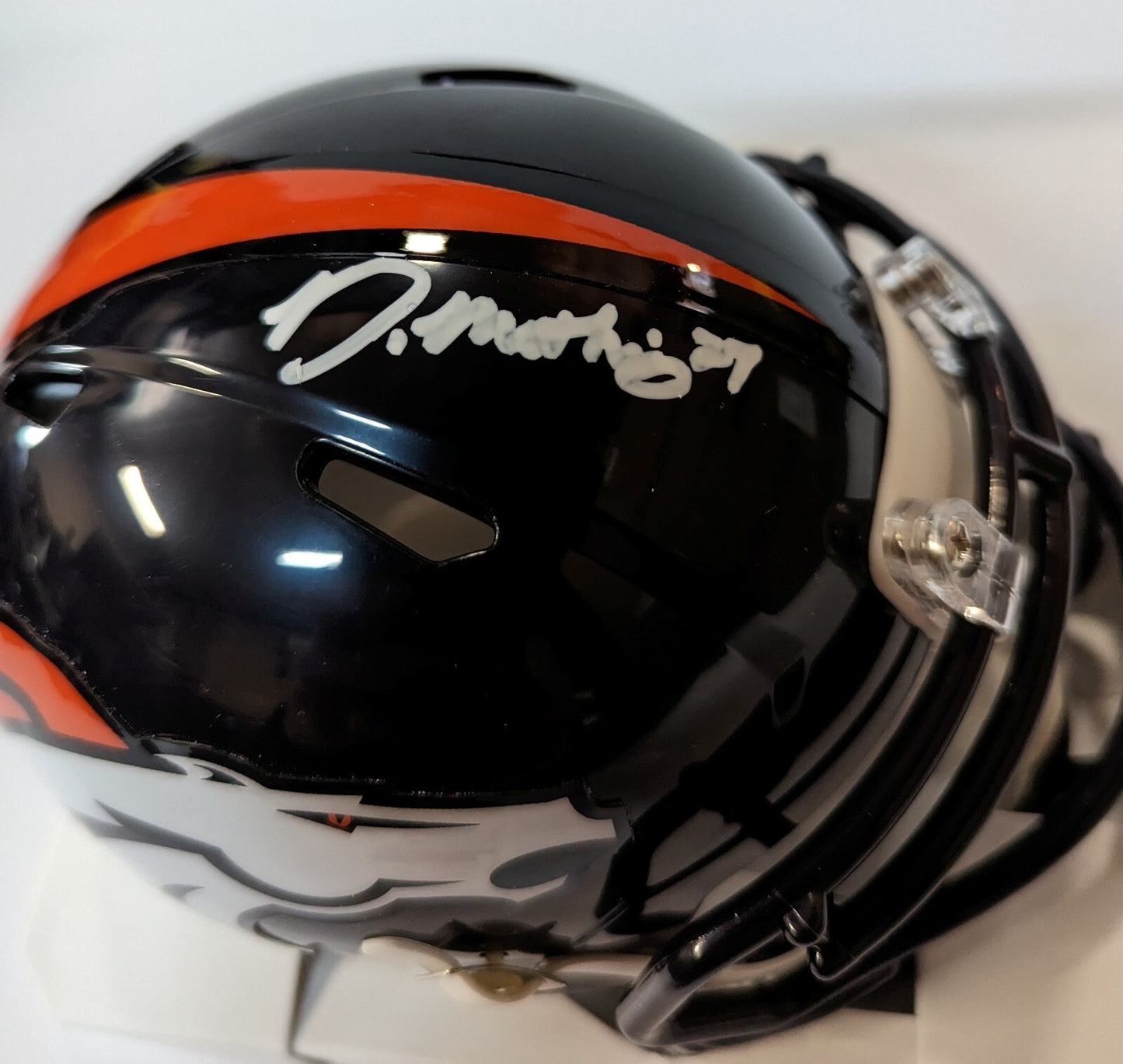 Denver Broncos Damarri Mathis Autographed Signed Speed Mini Helmet Jsa Coa