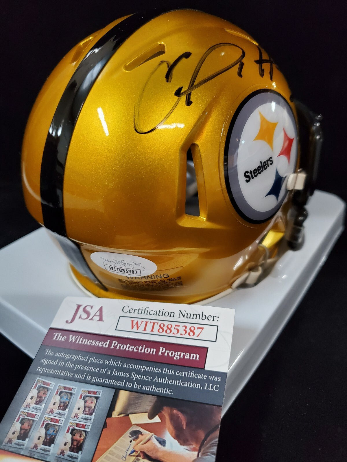 Pittsburgh Steelers Cam Sutton Autographed Signed Flash Mini Helmet Jsa Coa