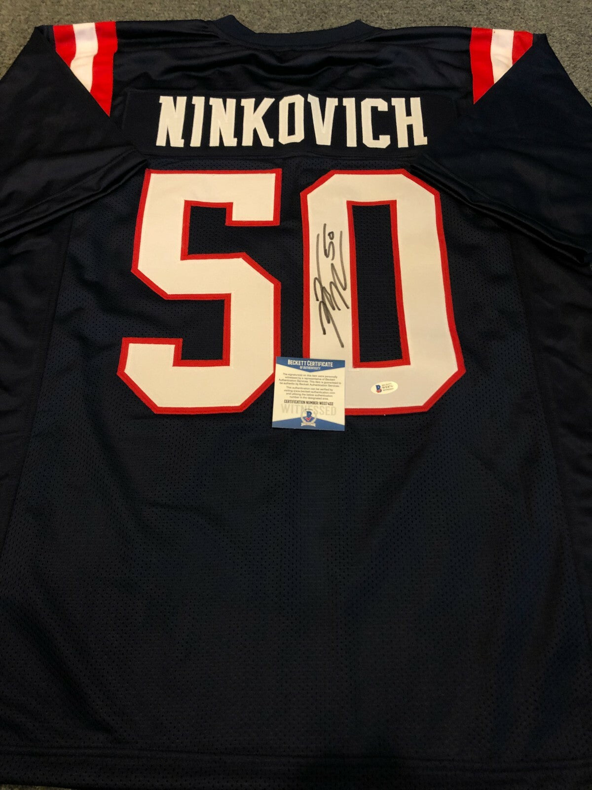 New England Patriots Rob Ninkovich Autographed Signed Jersey Beckett Coa