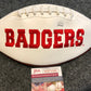 Wisconsin Badgers Troy Fumagalli Autographed Signed Logo Football Jsa Coa