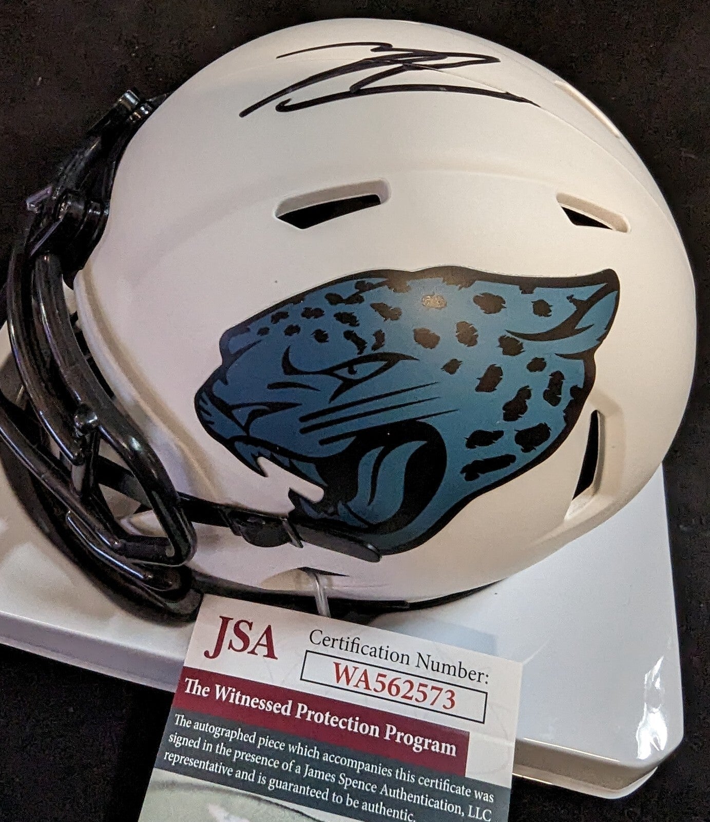 Jacksonville Jaguars Tyson Campbell Signed Lunar Mini Helmet Jsa Coa