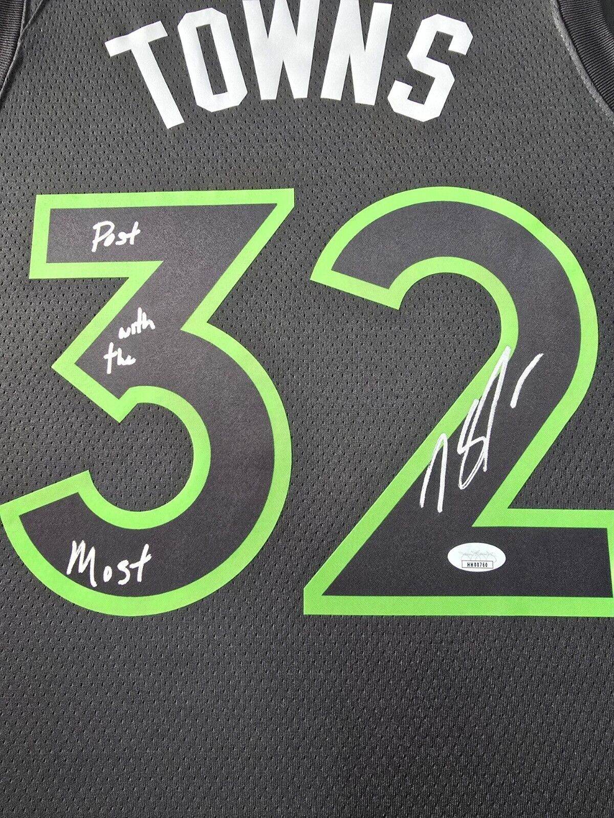 Custom Framed Minnesota Timberwolves Karl Anthony Towns Autographed Jersey Jsa
