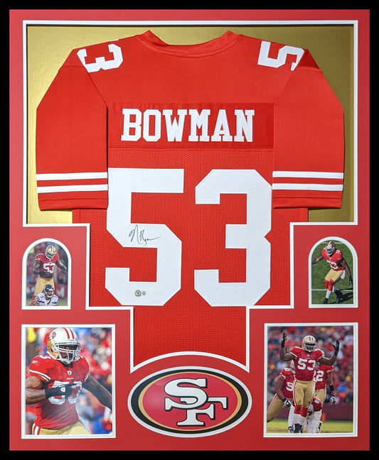 Framed San Francisco 49Ers Navorro Bowman Autographed Signed Jersey Beckett Holo