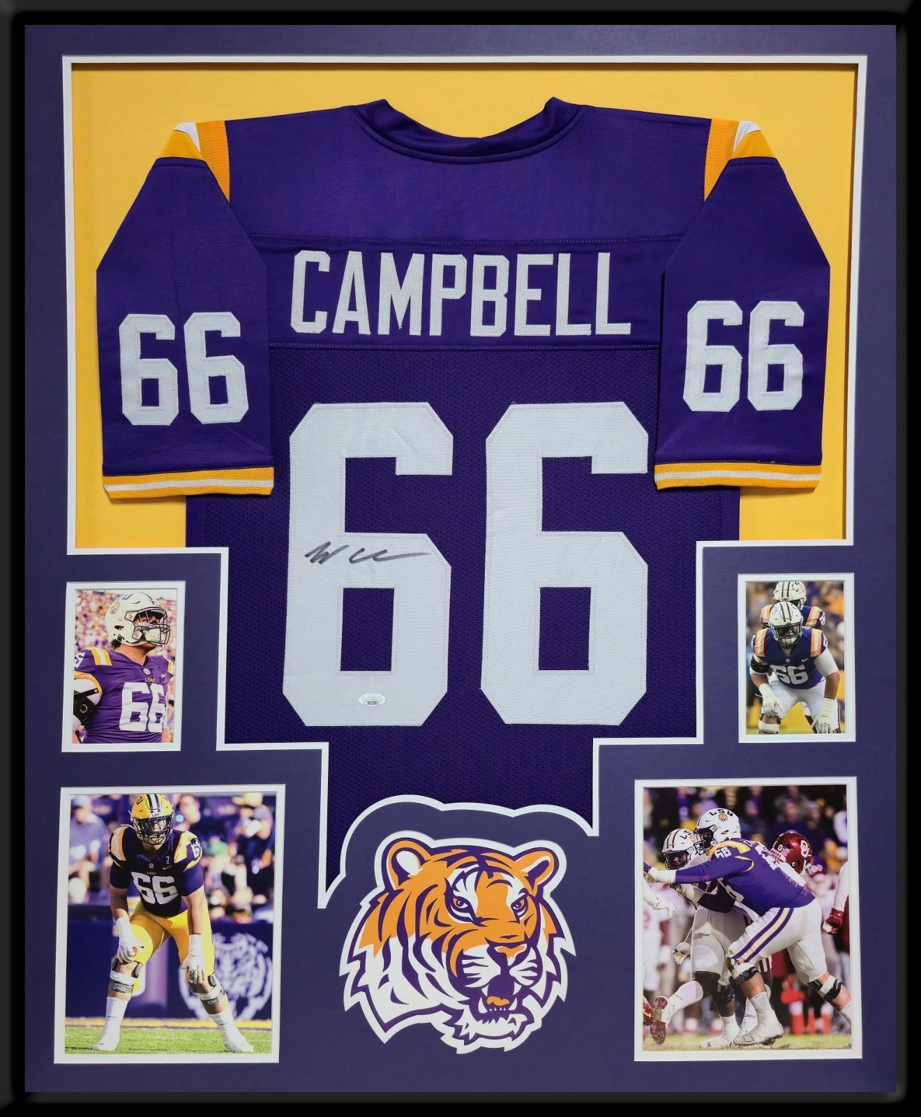 Framed Lsu Tigers Will Campbell Autographed Signed Jersey Jsa Coa
