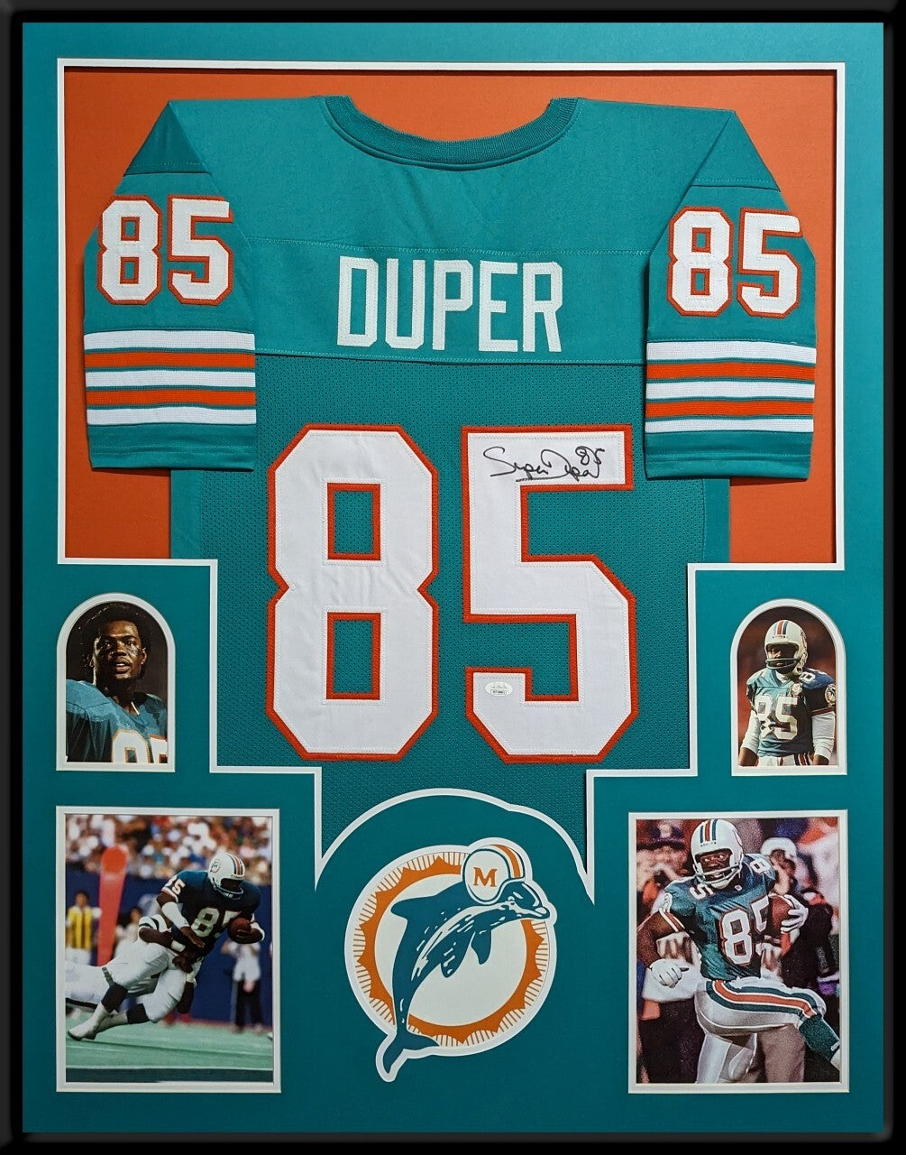 Framed Miami Dolphins Mark Duper Autographed Signed Jersey Jsa Coa
