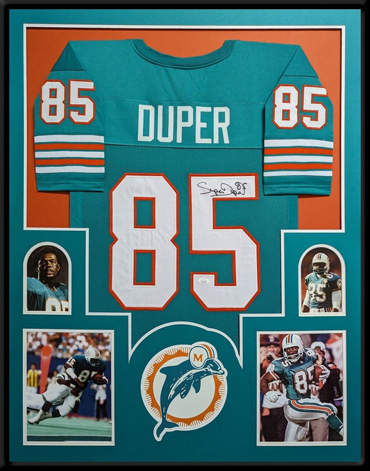 Framed Miami Dolphins Mark Duper Autographed Signed Jersey Jsa Coa